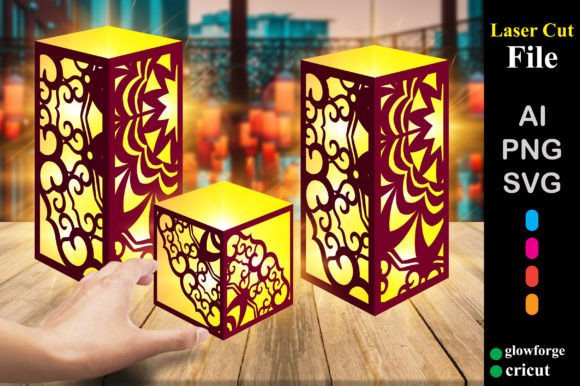 3D Paper Mandala Lantern Cut SVG File