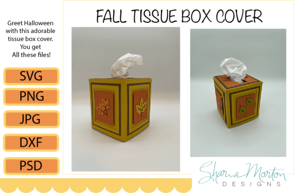 Autumn Fall Tissue Box Cover Cricut