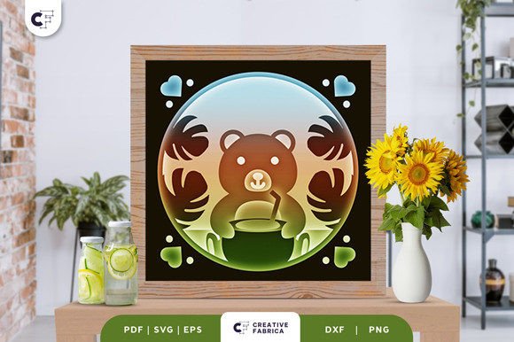 Baby Bear at the Beach 3D Paper Cut: A Summer 3D SVG for Other