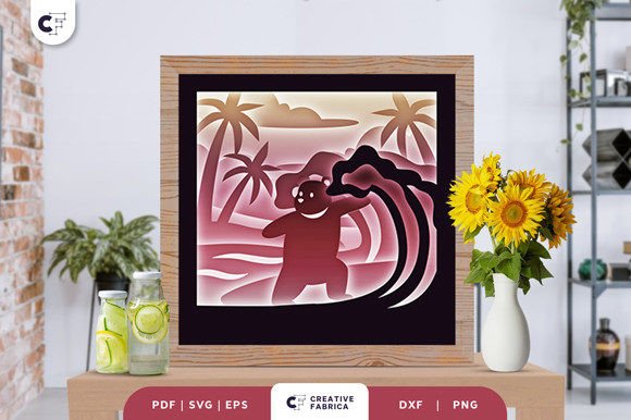 Baby Bear in the Summer 3D SVG for Seasonal Branding