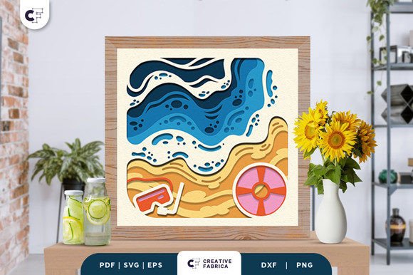Beach Sand 3D Shadow Box: Summer 3D SVG Review