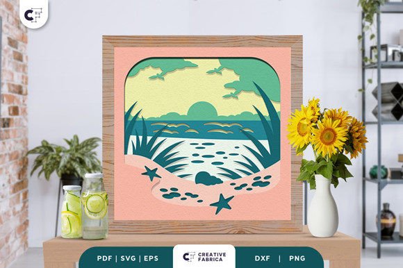 Beach Seashore Shadow Box SVG: A Designer's Review