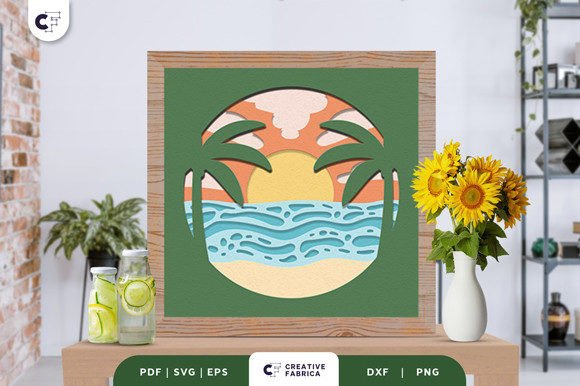 Beach Sunset 3D Layered Paper Cut Review
