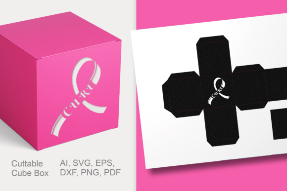 CURE Cancer Awareness Ribbon Favor Box