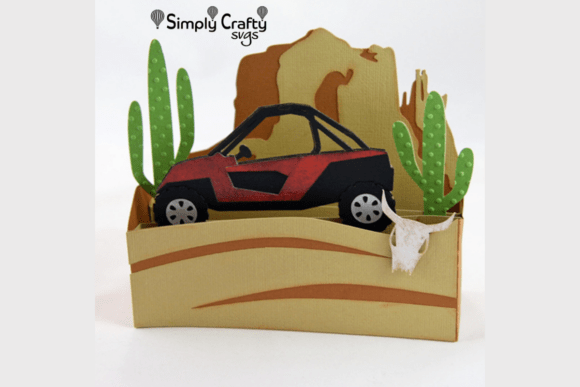 Desert Off-Roading 3D SVG for Father's Day Cards
