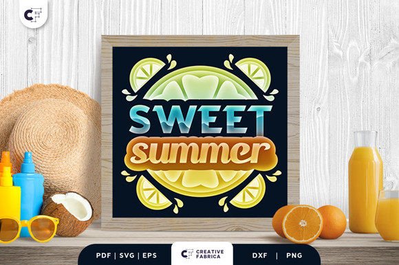 Fresh Summer Fruit 3D Shadow Box: A Vibrant SVG Review