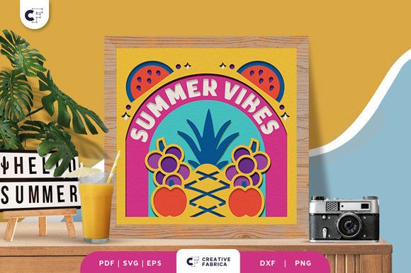 Fresh Summer Fruit 3D SVG for Light Box Crafts