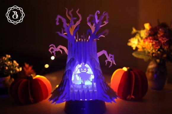 Halloween Ghost Tree with Pumpkin: 3D SVG Shapes Review