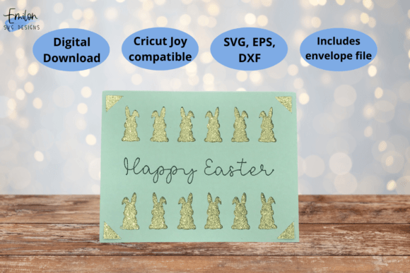 Happy Easter Insert Card SVG: 3D Shapes for Brands