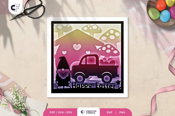 Happy Easter with Gnome Shadow Box