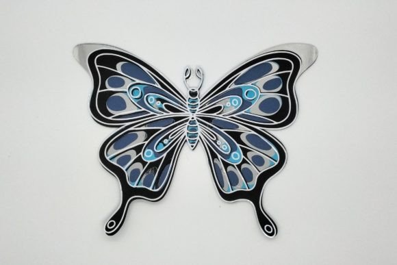 Intricate Cut Butterfly: A 3D SVG for Seasons