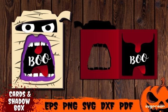Mummy Pop Up Card Template 3D SVG