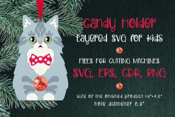 Norwegian Forest Cat 3D SVG for Christmas Blog Graphics