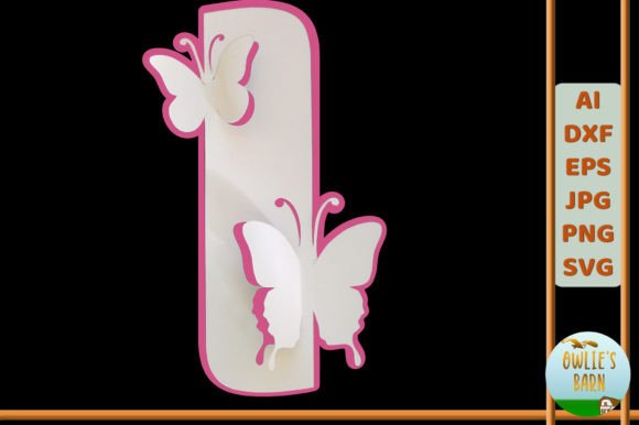 Popup Butterfly Monogram I 3D SVG Shapes