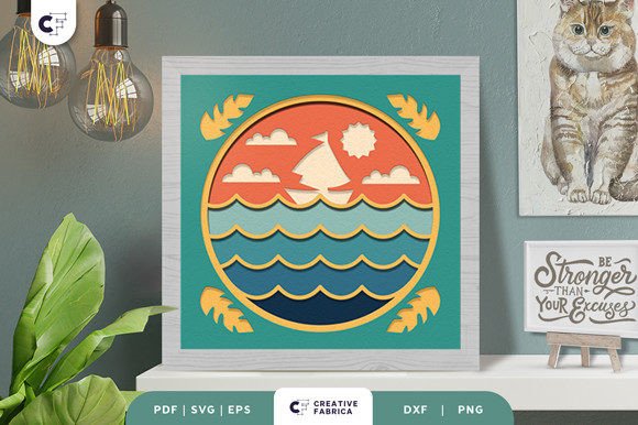 Retro Sailing Boat 3D Shadow Box: A Summer 3D SVG Review