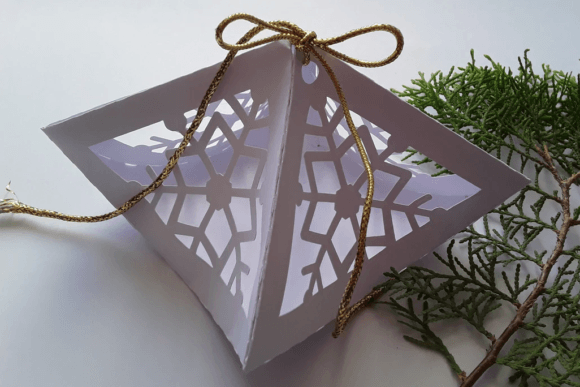 Snowflake Christmas Ornament Box 3D SVG