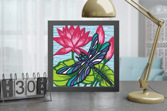 Summer 3D SVG Dragonfly Shadow Box for Blogs