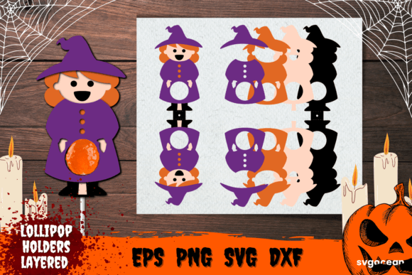Witch Lollipop Holder 3D SVG Shapes